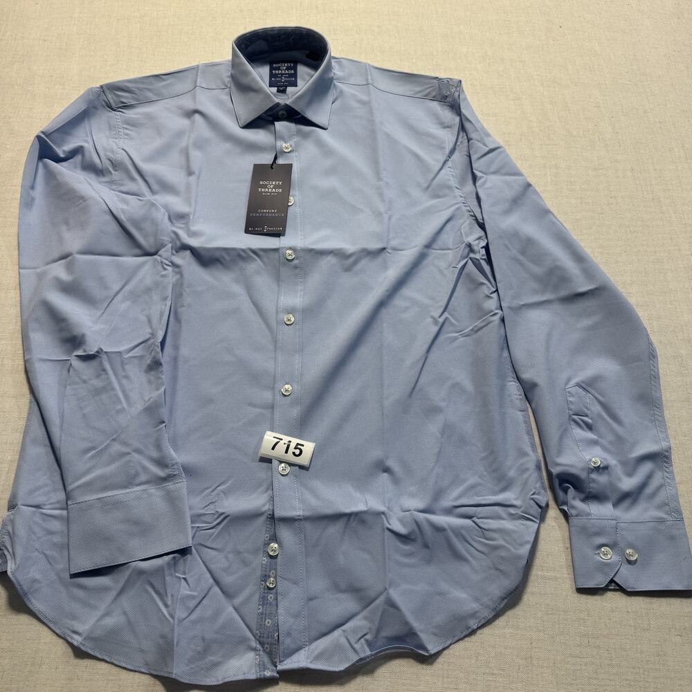 Society Of Threads Button Down Shirt Men Sz M‎ Blue  Brand New